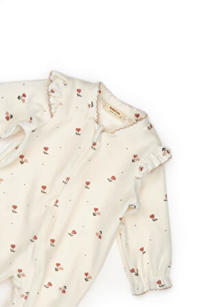 Bebek Uzun Kollu Kadife Tulum %100 Organik Pamuk - Yenidoğan - Csy6058