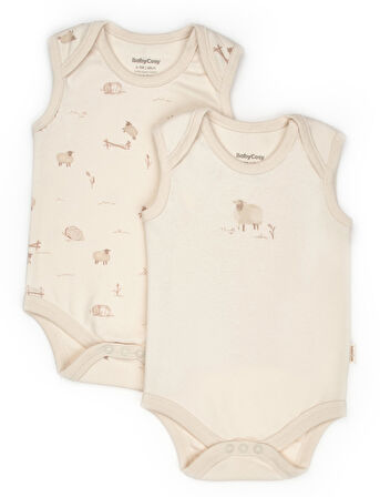 Bebek 2li Askılı Zıbın Body %100 Organik Pamuk - Bebek ve Yenidoğan Serisi - csy8175