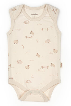 Bebek 2li Askılı Zıbın Body %100 Organik Pamuk - Bebek ve Yenidoğan Serisi - csy8175