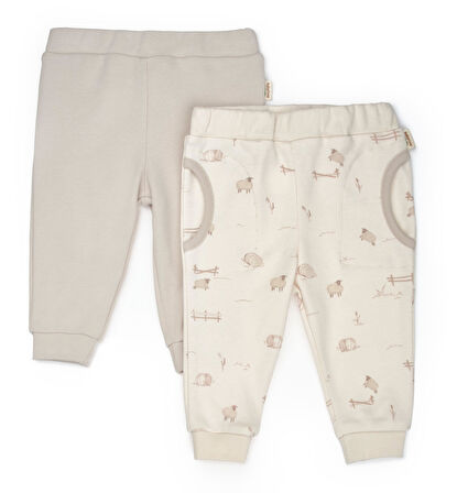 Bebek 2li Pantalon %100 Organik Pamuk , Bebek - Yenidoğan- csy8180