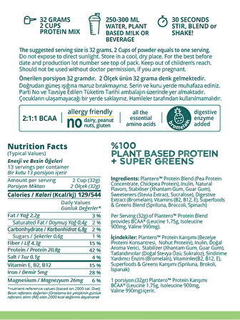 Plantero Plain Protein Blend Isolate ™ Supergreens Mix Vitamins