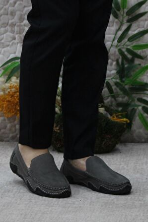 Bulldozer 231225 Esnek Kauçuk Taban Nubuk Hakiki Deri Erkek Ayakkabı