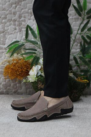 Bulldozer 231225 Esnek Kauçuk Taban Nubuk Hakiki Deri Erkek Ayakkabı