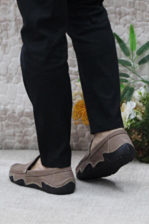 Bulldozer 231225 Esnek Kauçuk Taban Nubuk Hakiki Deri Erkek Ayakkabı