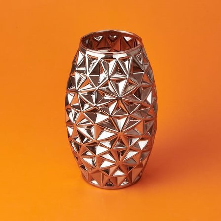 Evidea Deco Safir Vazo - Gümüş - 26 cm
