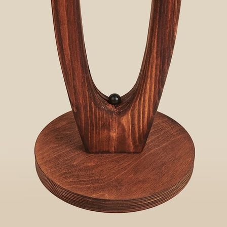 Evidea Lighting Ahşap Oval Lambader - Krem - 158 cm