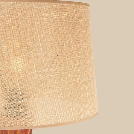 Evidea Lighting Ahşap Oval Lambader - Krem - 158 cm