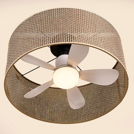 Nisa Luce Meltem Rattan Vantilatör Avize - Kahverengi