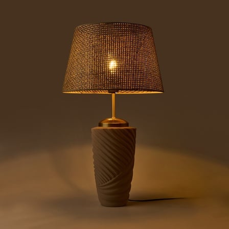 Nisa Luce Beril Seramik Abajur - Kahverengi