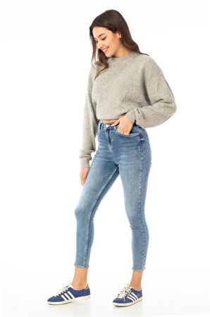 CEDY DENIM Mavi Yüksek Bel Skinny Jeans Kot Pantolon C596