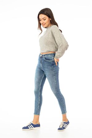 CEDY DENIM Mavi Yüksek Bel Skinny Jeans Kot Pantolon C596