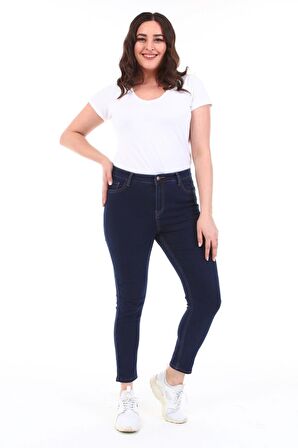 CEDY DENIM Kadın Yüksek Bel Skinny Fit Jeans Büyük Beden Kot PantolonC597