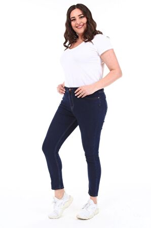 CEDY DENIM Kadın Yüksek Bel Skinny Fit Jeans Büyük Beden Kot PantolonC597