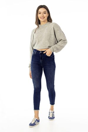 CEDY DENIM Mavi Yüksek Bel Skinny Jeans Kot Pantolon C596