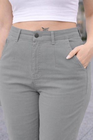 CEDY DENIM Kadın Büyük Beden Pileli Mom Jean Pantolon C600