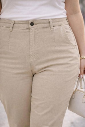 CEDY DENIM Kadın Büyük Beden Pileli Mom Jean Pantolon C600