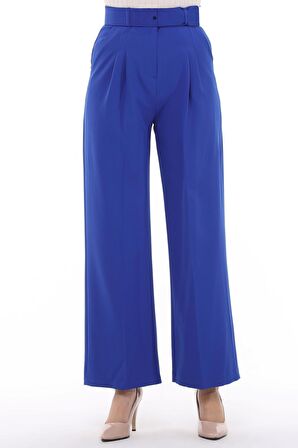 Kadın Palazzo Yüksek Bel Kemerli Pantolon Oversize Orijinal Kesim C3010