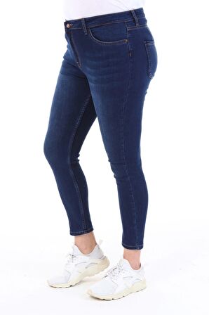 CEDY DENIM Kadın Yüksek Bel Skinny Fit Jeans Büyük Beden Kot PantolonC597