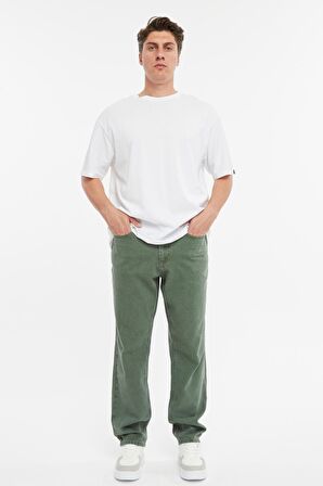 Erkek Yüksek Bel Bol Kesim Baggy Loose Fit Jean Pantolon-C352