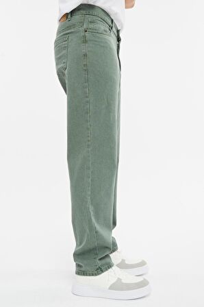 Erkek Yüksek Bel Bol Kesim Baggy Loose Fit Jean Pantolon-C352