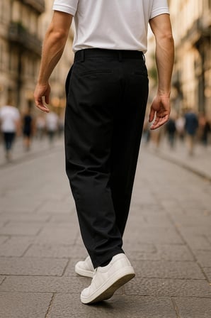 Erkek Yüksek Bel Pileli Baggy Chino Pantolon C358
