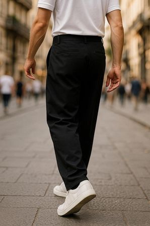 Erkek Yüksek Bel Pileli Baggy Chino Pantolon C358
