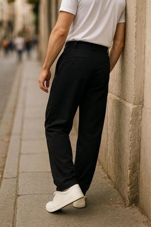 Erkek Yüksek Bel Pileli Baggy Chino Pantolon C358