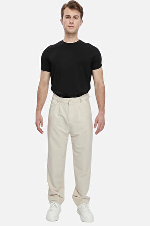 Erkek Yüksek Bel Pileli Baggy Chino Pantolon C358