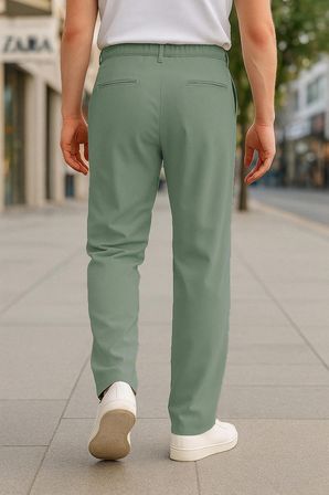 Erkek Yüksek Bel Pileli Baggy Chino Pantolon C358