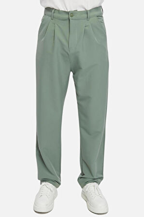 Erkek Yüksek Bel Pileli Baggy Chino Pantolon C358