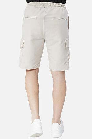 Beli Lastikli Kargo Cepli Standart Fit Bağcıklı Erkek Şort C360