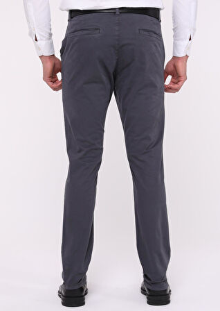 Erkek Likralı Yüksek Bel Regular Fit Bol Kesim Yandan Cepli Chino Klasik Pantolon