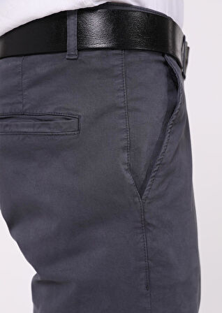 Erkek Likralı Yüksek Bel Regular Fit Bol Kesim Yandan Cepli Chino Klasik Pantolon