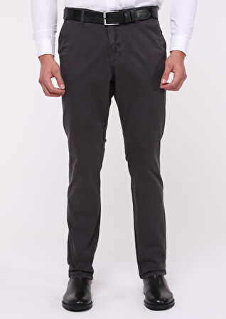 Erkek Likralı Yüksek Bel Regular Fit Bol Kesim Yandan Cepli Chino Klasik Pantolon