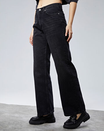 CEDY DENIM Kadın Palazzo Yüksek Bel Cotton Jean Pantolon 