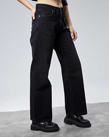 CEDY DENIM Kadın Palazzo Yüksek Bel Cotton Jean Pantolon 