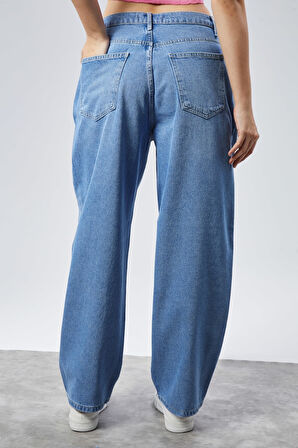 CEDY DENIM Kadın Yüksek Bel Baggy Skater Jean 