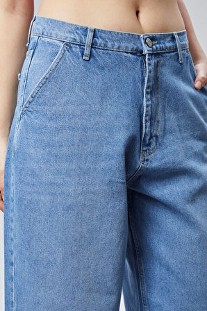 CEDY DENIM Kadın Yüksek Bel Baggy Skater Jean 