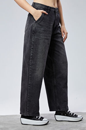 CEDY DENIM Kadın Yüksek Bel Baggy Skater Jean 