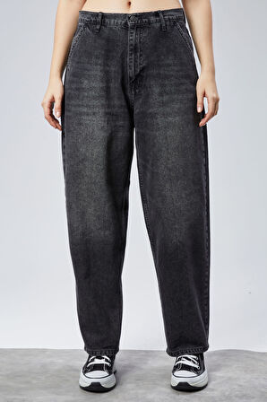 CEDY DENIM Kadın Yüksek Bel Baggy Skater Jean 