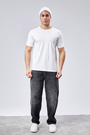 CEDY DENIM Erkek Yüksek Bel Skater Baggy JeanPantolon C362 