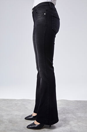 CEDY DENIM Yüksek Kalite Kadın 5 Cep Düşük Bel İspanyol Paça SkinnyFit Esnek Jean Pantolon C619