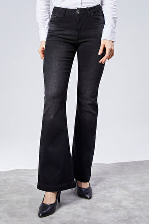 CEDY DENIM Yüksek Kalite Kadın 5 Cep Düşük Bel İspanyol Paça SkinnyFit Esnek Jean Pantolon C619