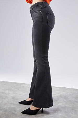 CEDY DENIM Yüksek Kalite Kadın 5 Cep Düşük Bel İspanyol Paça SkinnyFit Esnek Jean Pantolon C619