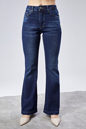 CEDY DENIM Yüksek Kalite Kadın 5 Cep Düşük Bel İspanyol Paça SkinnyFit Esnek Jean Pantolon C619