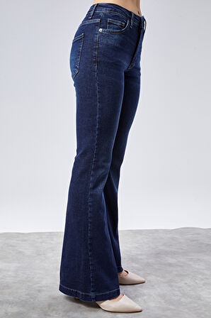 CEDY DENIM Yüksek Kalite Kadın 5 Cep Düşük Bel İspanyol Paça SkinnyFit Esnek Jean Pantolon C619