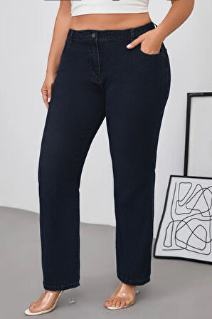 CEDY DENIM - Kadın Büyük Benden Boru Paça Yüksek Bel Regular Fit Likralı Pantolon  C626