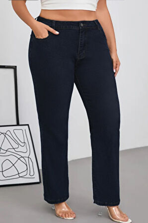 CEDY DENIM - Kadın Büyük Benden Boru Paça Yüksek Bel Regular Fit Likralı Pantolon  C626