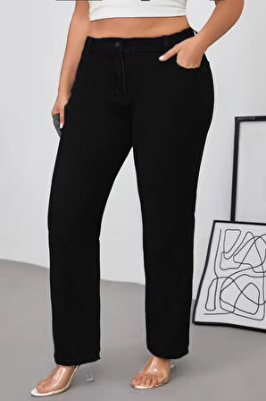 CEDY DENIM - Kadın Büyük Benden Boru Paça Yüksek Bel Regular Fit Likralı Pantolon  C626