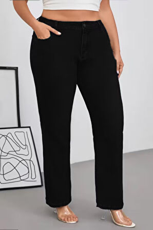 CEDY DENIM - Kadın Büyük Benden Boru Paça Yüksek Bel Regular Fit Likralı Pantolon  C626